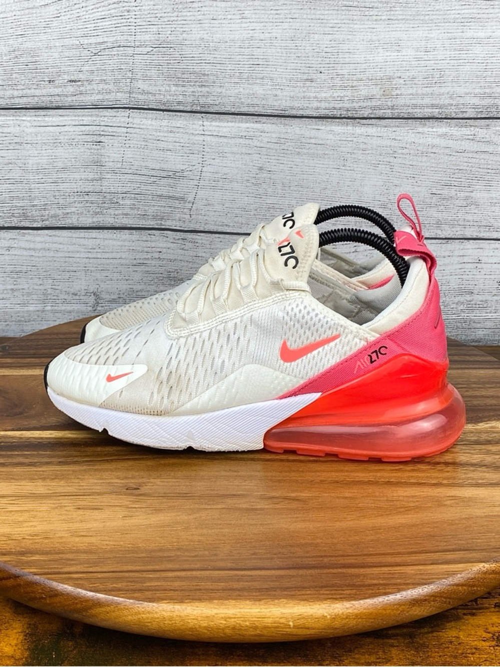 Nike Air Max 270 Sail White Hot Punch Pink Shoes AH6789-122 Women’s Size 8.5